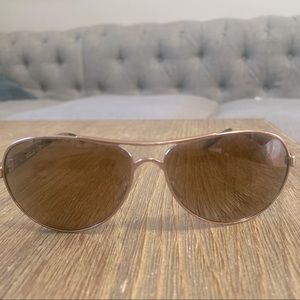 Oakley Feedback Rose gold gold frame w Prizm Polarized lens Sunglasses $180 EUC
